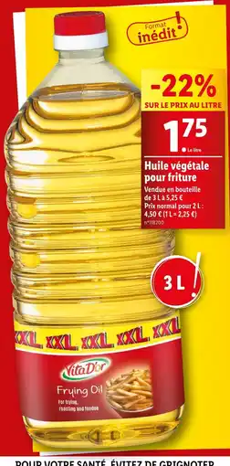 Lidl Vita D'or Huile végétale pour friture offre