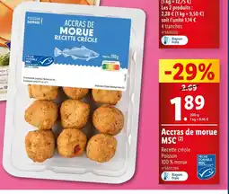 Lidl Accras de morue MSC offre