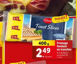 Lidl Milbona Fromage fondant en tranches offre