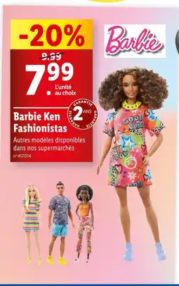 Lidl Barbie Ken Fashionistas offre