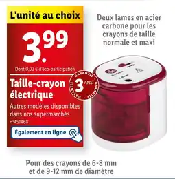 Lidl Crelando Taille-crayon électrique offre