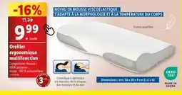 Lidl LIVARNO Home Oreiller ergonomique multifonction offre
