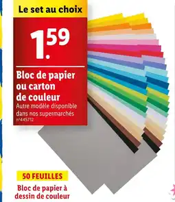 Lidl Bloc de papier ou carton de couleur offre