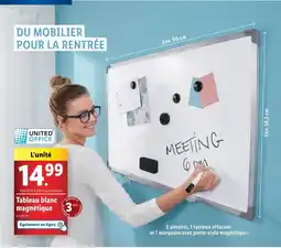 Lidl UNITED OFFICE Tableau blanc magnétique offre