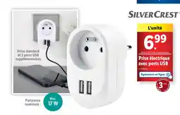 Lidl SILVERCREST Prise électrique avec ports USB offre