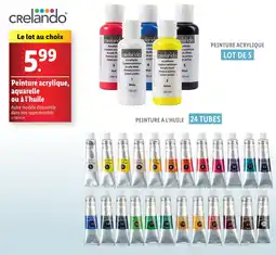 Lidl Crelando Peinture acrylique, aquarelle ou à l'huile offre
