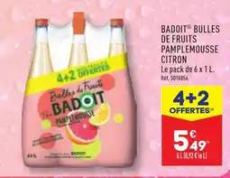 ALDI BADOITⓇ BULLES DE FRUITS PAMPLEMOUSSE CITRON offre