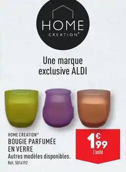 ALDI HOME CREATION® BOUGIE PARFUMÉE EN VERRE offre
