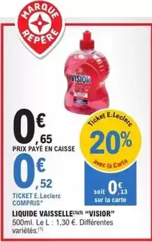 E.Leclerc Visior - liquide vaisselle offre