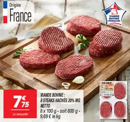 MANDE BOVINE: 8 STEAKS HACHES 20% MG NETTO