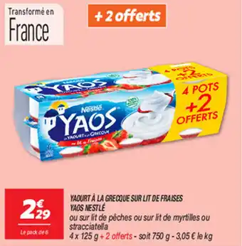 Netto YAOURT À LA GRECQUE SUR LIT DE FRAISES YAOS NESTLÉ offre