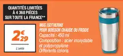 Netto MUGISOTHERME POUR BOISSON CHAUDE OU FROIDE offre