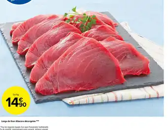 Carrefour Market Longe de thon Albacore Décongelée offre