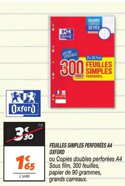 FEUILLES SIMPLES PERFORÉES A4 OXFORD