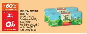 Netto MAÏS EXTRA CROQUANT GÉANT VERT offre