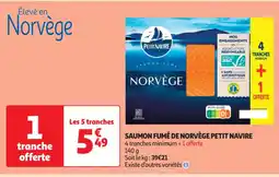 Auchan Supermarché SAUMON FUMÉ DE NORVÈGE PETIT NAVIRE offre