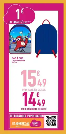 Carrefour SAC À DOS La plume dorée offre