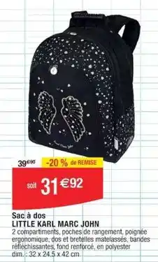 Cora x Carrefour Dim - marc johnson - sac à dos little karl john offre
