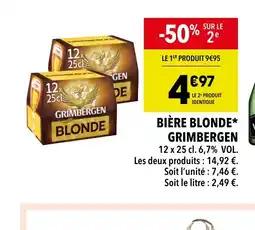 Supeco BIÈRE BLONDE* GRIMBERGEN offre