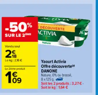 Carrefour Market Yaourt Acxtivia Offre découverte offre