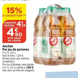Bi1 Auchan Pur jus de pommes offre