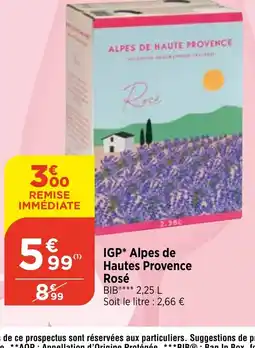 Bi1 IGP Alpes de Hautes Provence offre
