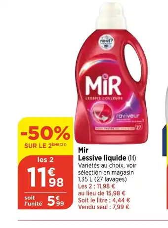 Bi1 Mir Lessive liquide offre