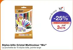 Monoprix BIC Stylos-bille Cristal Multicolour offre