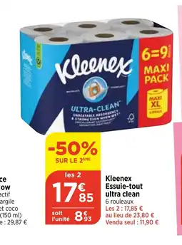 Bi1 Kleenex Essuie-tout ultra clean 6 rouleaux offre