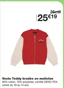 Veste Teddy brodée en molleton