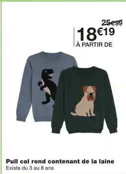 Monoprix Pull col rond contenant de la laine offre