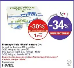 Monoprix Malo Fromage frais nature 0% offre