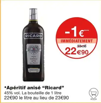 Monoprix Ricard Apéritif anisé offre