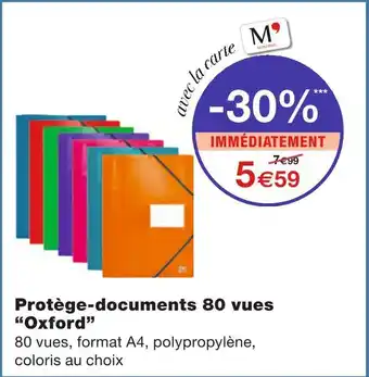Monoprix Oxford Protège-documents 80 vues offre