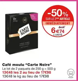 Monoprix Carte Noire Café moulu offre