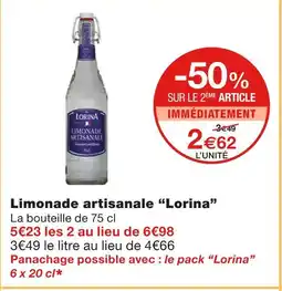 Monoprix Lorina Limonade artisanale offre