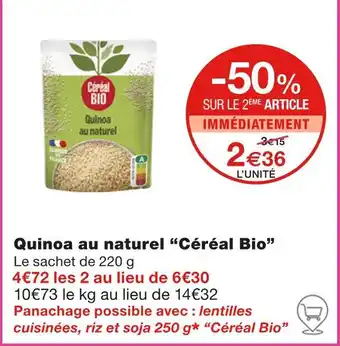 Monoprix Céréal Bio Quinoa au naturel offre