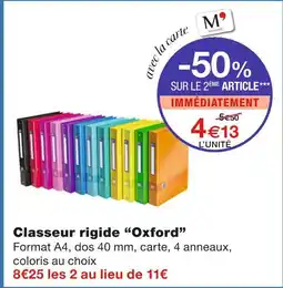 Monoprix Oxford Classeur rigide offre