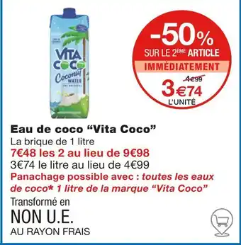 Monoprix Vita Coco Eau de coco offre
