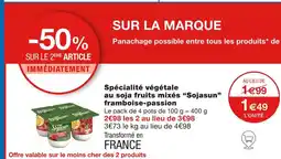 Sojasun Spécialité végétale au soja fruits mixés framboise-passion