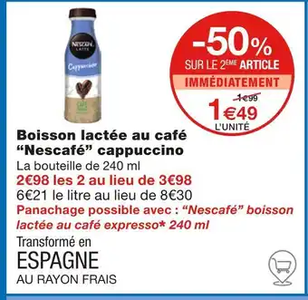 Monoprix Nescafé Boisson lactée au café cappuccino offre