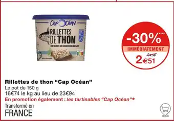 Monoprix Cap Océan Rillettes de thon offre