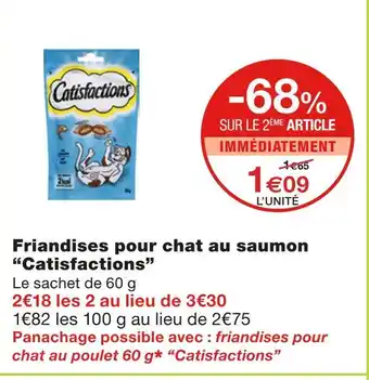 Monoprix Catisfactions Friandises pour chat au saumon offre
