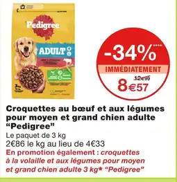 Monoprix Pedigree Croquettes au bœuf et aux légumes pour moyen et grand chien adulte offre
