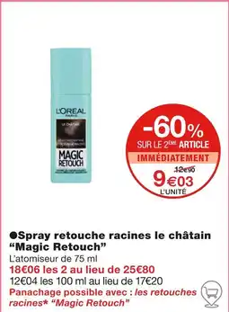 Monoprix L'ORÉAL PARIS ● Spray retouche racines le châtain Magic Retouch offre