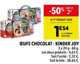 Supeco KINDER JOY ŒUFS CHOCOLAT offre