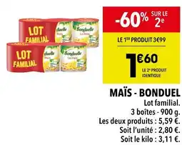 Supeco BONDUELLE MAÏS offre