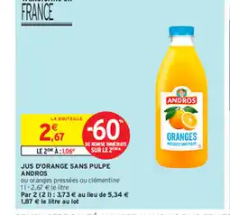 Intermarché JUS D'ORANGE SANS PULPE offre