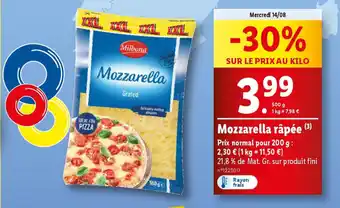 Lidl Mozzarella râpée offre