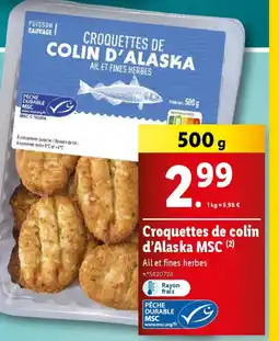 Lidl Croquettes de colin d'Alaska MSC (2) offre